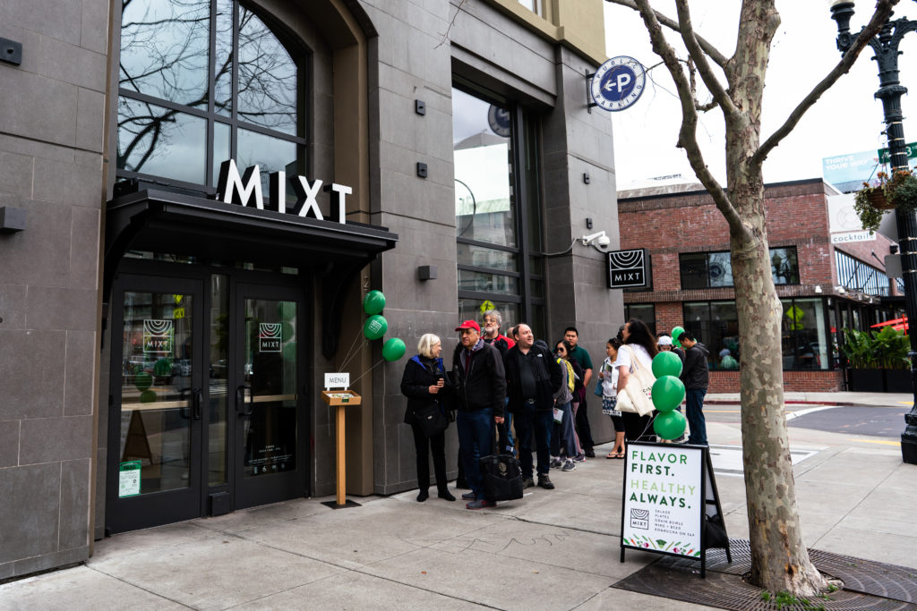People lining up at MIXT Oakland grand opening