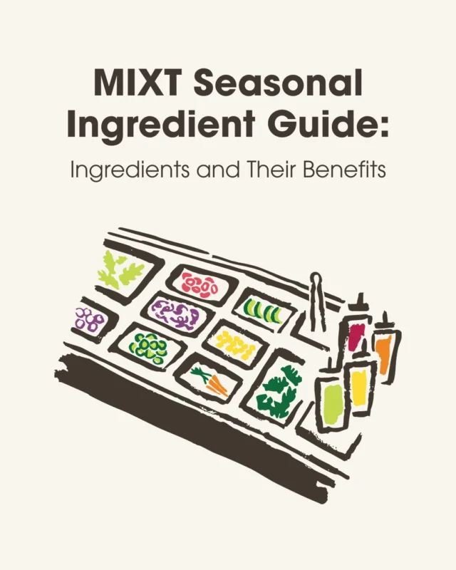 Swipe to learn the benefits of our seasonal ingredients...These ingredients shine in our seasonal salads, the Brussie and the Sonoma, or can be added to your DYO for a taste of the season🍐