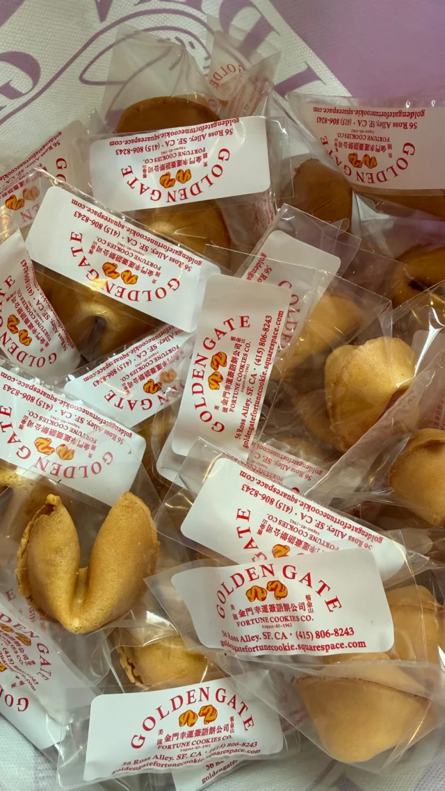 Continuing our 20 years celebration with our friends at @goldengatefortunecookies for free fortune cookies today! 🎉Limited supplies available. Crack one open for a sweet surprise. Terms apply—in store only.