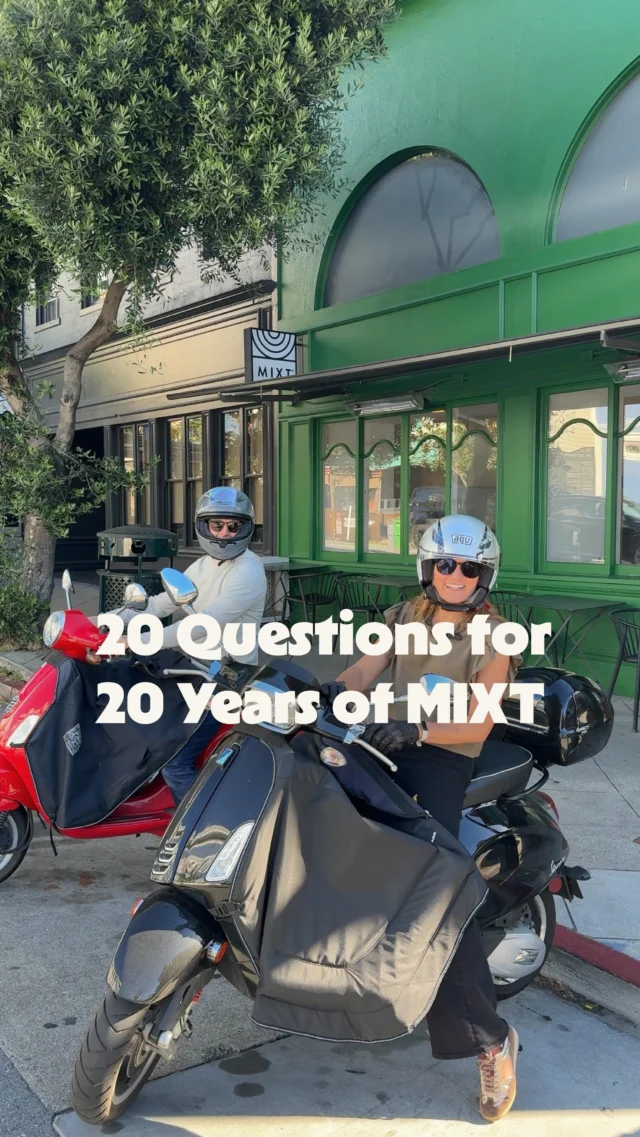 20 questions. 20 years. Get to know MIXT founders Leslie & David Silverglide.From Vespa rides through the city to their go-to salad orders, spend a morning with them—and hear what 20 years of building MIXT has taught them.