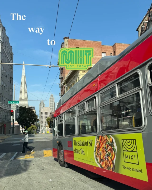 The way to salad starts with hopping on @sfmta_muni.Here are the Muni routes that drop you closest to each @mixt location—because a great salad should always be within reach.Swipe through to find your line!