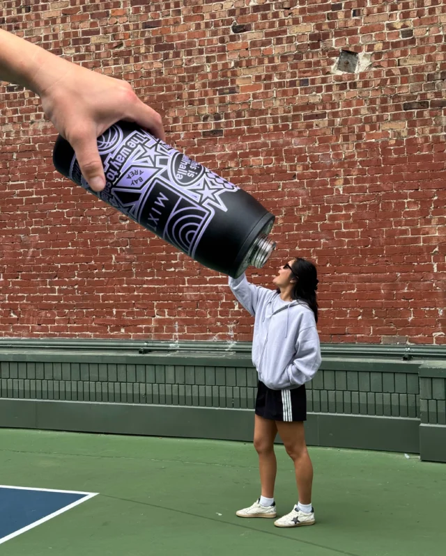 staying hydrated for game 5 with our MIXT x Valkyries water bottle. the way to hydration. *not pictured to scale*